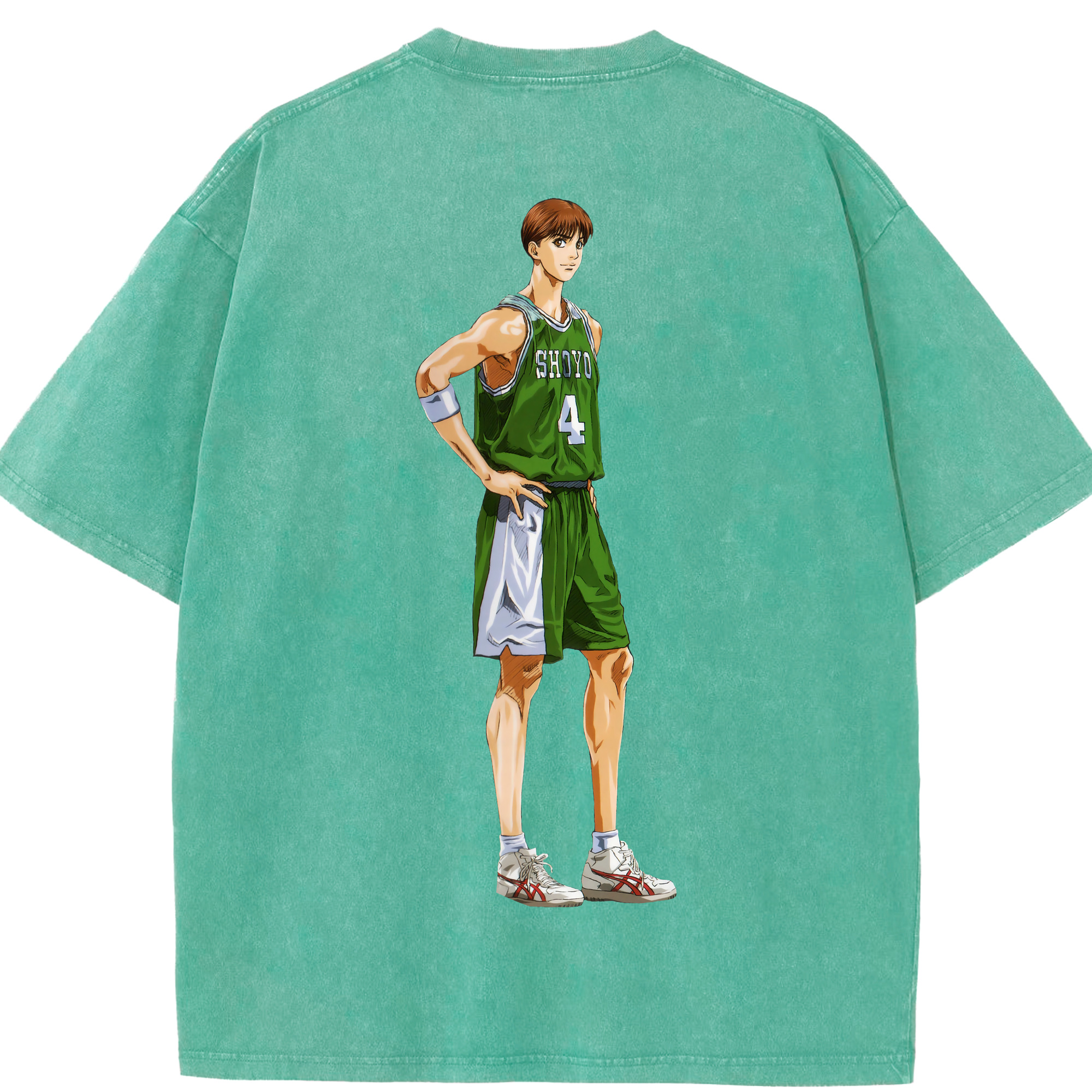 SLAM DUNK／スラムダンク 綿100% ヴィンテージ風 半袖Tシャツ（背面プリント）